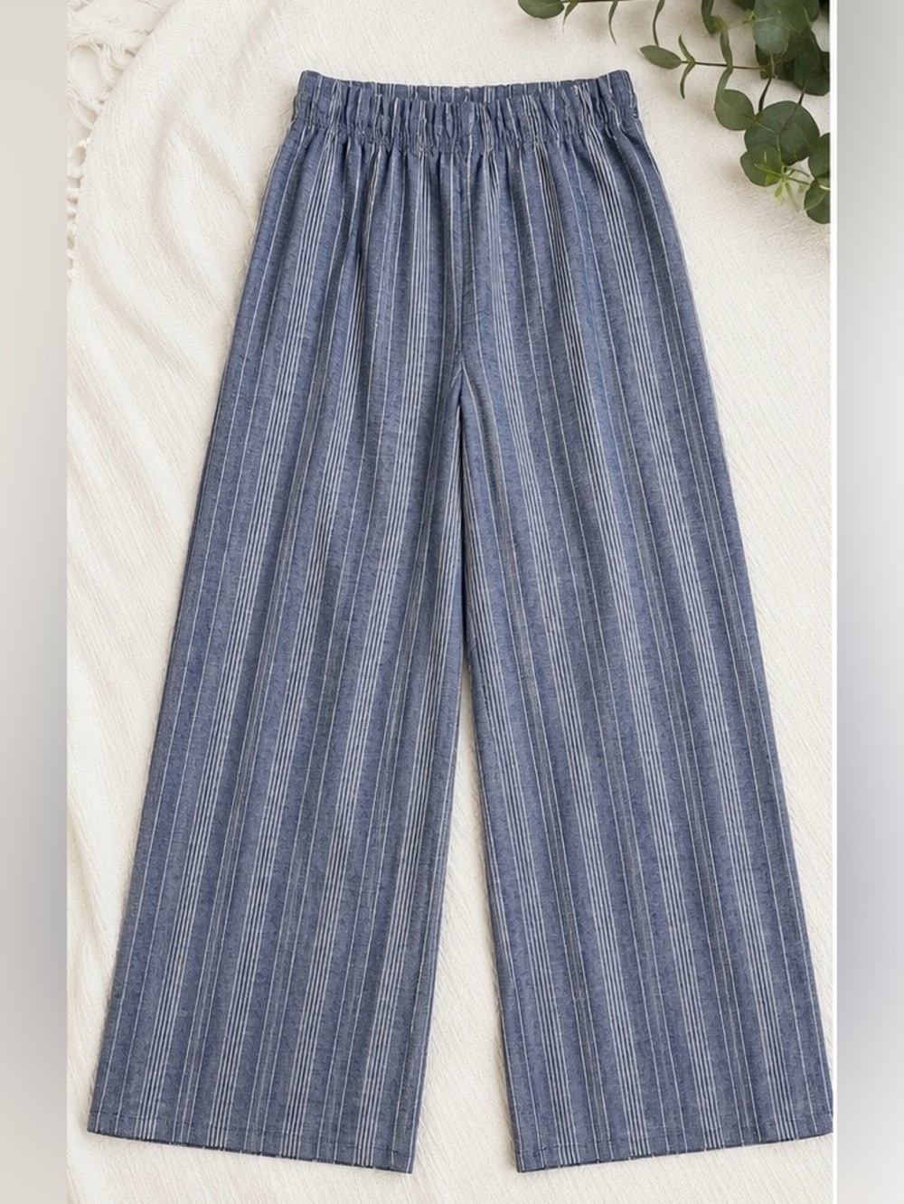 And Now This Blue Stripe Linen Blend Vest & Wide Leg Pants Set - Picture 5 of 13